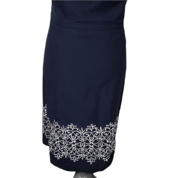 Loft Cotton Strapless Navy Midi Dress - Picture 4 of 9